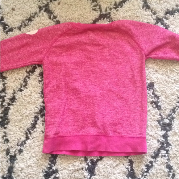 Pink sweatshirt with white heart on sleeve - Picture 4 of 5